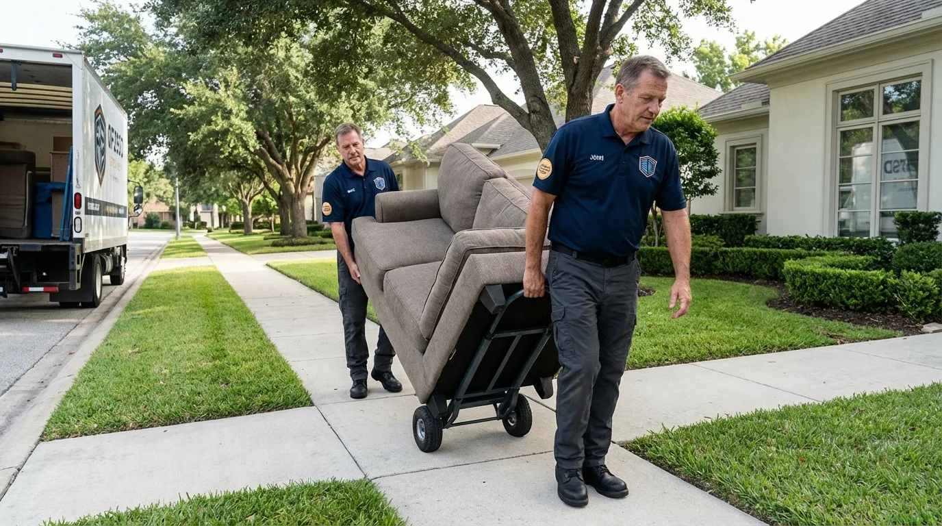 Local residential moving crew loading furniture in Heyburn, ID